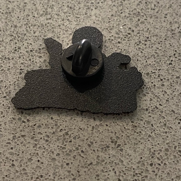 Skeleton Enamel Pin with Colorful Text - Picture 2 of 3